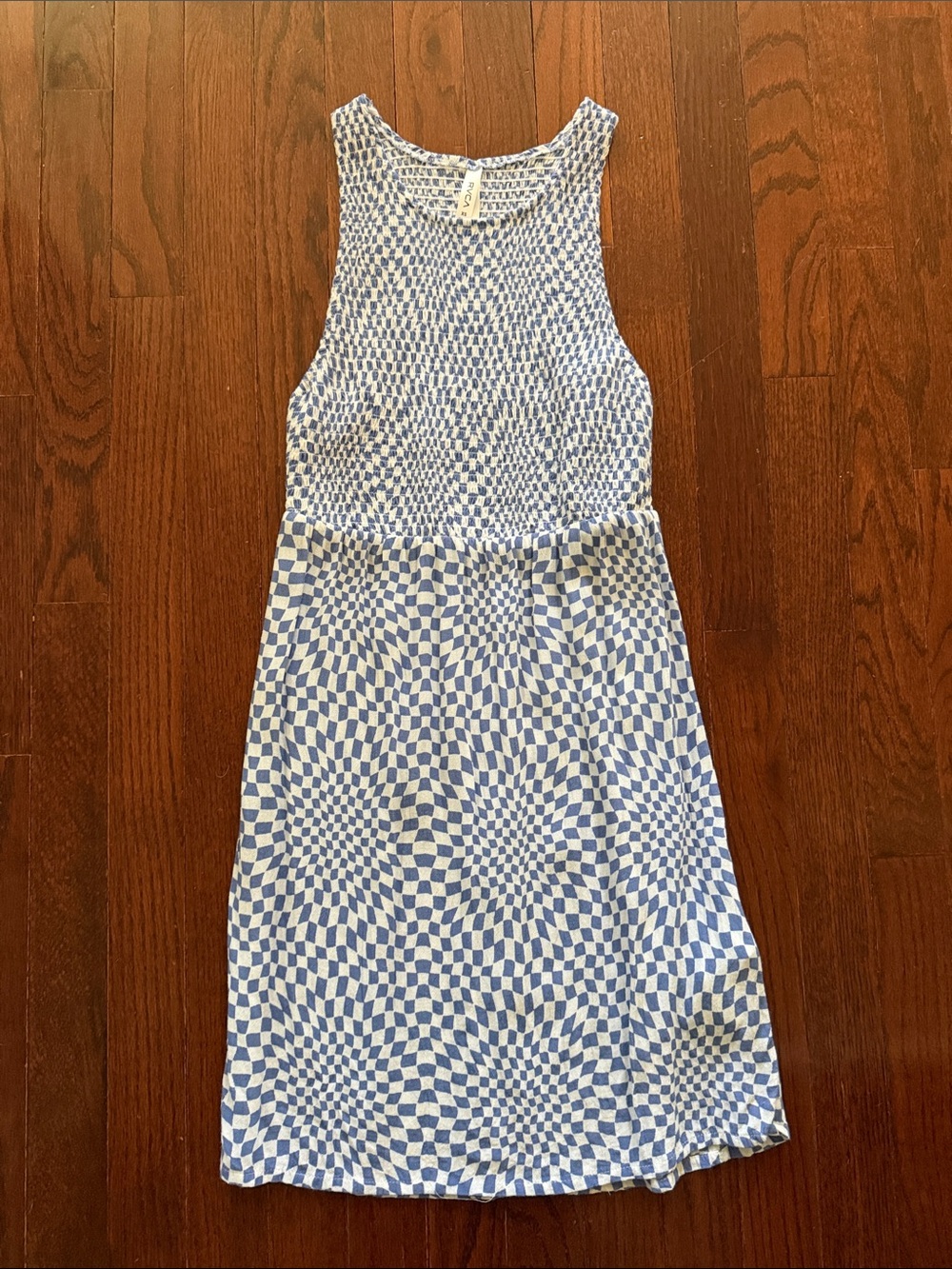 RVCA Blue & White Optical Tank Dress